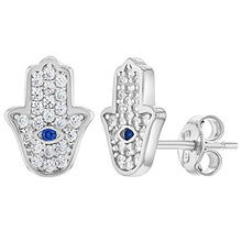Carica l'immagine nel visualizzatore di Gallery, Orecchini a perno in argento Sterling 925 con zirconia cubica trasparente e...