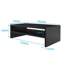 Carica l'immagine nel visualizzatore di Gallery, 1home Supporto del Legno tavola Nera per monitore 420mm largo con la mensola - Ilgrandebazar