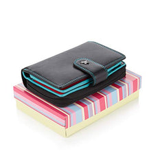 Carica l'immagine nel visualizzatore di Gallery, Visconti portafoglio di pelle da donna a piegatura Nero/Multi ( Black/ Multi) - Ilgrandebazar
