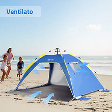 Carica l'immagine nel visualizzatore di Gallery, Glymnis Tenda da Spiaggia Pop-up Istantanea Portatile per 3-5 Persone,...