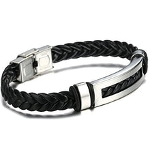 Carica l'immagine nel visualizzatore di Gallery, Jstyle Gioielli Bracciali Cuoio del'acciaio Inossidabile da Uomo Lunghezza... - Ilgrandebazar
