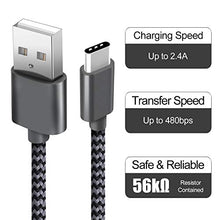 Carica l'immagine nel visualizzatore di Gallery, GERETIN Cavo USB Type-C [3 Pezzi,1m+2m+2m] C Nylon GrigioNero