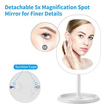 Carica l'immagine nel visualizzatore di Gallery, Aidodo specchio da trucco con luci a LED, portatile e ricaricabile USB...