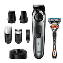 Carica l'immagine nel visualizzatore di Gallery, Braun BT7240 Regolabarba Uomo, Rifinitore, Nero/Grigio Metallizzato