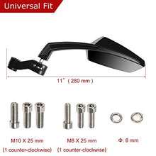 Carica l'immagine nel visualizzatore di Gallery, Evermotor Universal retrovisori specchio Specchietto per moto con marchio 2x... - Ilgrandebazar
