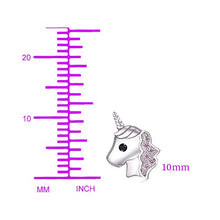 Carica l'immagine nel visualizzatore di Gallery, Orecchini unicorno per ragazze, Rosa Argento 925 a bottone...