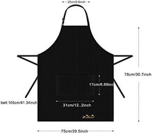 Carica l'immagine nel visualizzatore di Gallery, Viedouce 2 Pezzi Grembiule da Cucina Chef,Grembiule Ristorante BBQ Nero