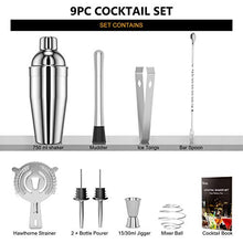 Carica l'immagine nel visualizzatore di Gallery, RATEL Set 9 Pezzi Cocktail, Shaker in Acciaio Inossidabile, 9 pcs