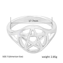Carica l'immagine nel visualizzatore di Gallery, My Shape Anello da Uomo pentacolo Pentagram Wicca Witchcraft Pagan Donna... - Ilgrandebazar