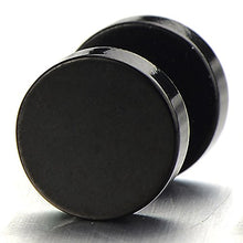 Carica l'immagine nel visualizzatore di Gallery, 5-16MM Nero Cerchio Orecchini da Uomo Donna, Finto Dilatatore Larghezza: 7mm - Ilgrandebazar