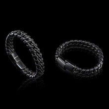 Carica l'immagine nel visualizzatore di Gallery, SERASAR | Bracciale in Pelle Premium per Uomo Nero |Serratura - Ilgrandebazar