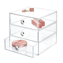 Carica l'immagine nel visualizzatore di Gallery, iDesign Porta trucchi con 3 cassetti, Mini cassettiera per Trasparente
