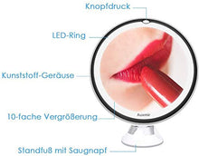 Carica l'immagine nel visualizzatore di Gallery, Auxmir Specchio Ingranditore 10X da 6,5 Pollici Trucco Illuminato...