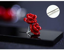 Carica l'immagine nel visualizzatore di Gallery, Orecchini Donna in Argento 925 con Rosa Rossi Perla - Il Regalo...