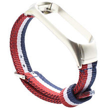 Carica l'immagine nel visualizzatore di Gallery, ESTUYOYA - Bracciale in Nylon Compatibile con Xiaomi Mi Band Blu-Bianco-Rosso