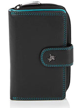 Carica l'immagine nel visualizzatore di Gallery, Visconti portafoglio di pelle da donna a piegatura Nero/Multi ( Black/ Multi) - Ilgrandebazar