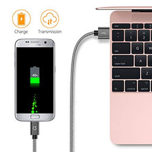 Carica l'immagine nel visualizzatore di Gallery, Gritin Cavo Micro USB, [3 Pezzi:1m,1.5m,2m] Nylon Intrecciato USB Grigio