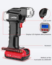 Carica l'immagine nel visualizzatore di Gallery, oasser Compressore Portatile per Auto Mini Pompa Aria Gonfiatore Cordless...