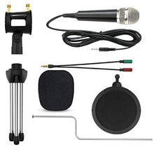 Carica l'immagine nel visualizzatore di Gallery, GeekerChip Microfono per PC,Microfono 3.5mm con Filtro,Treppiede,Compatibile...
