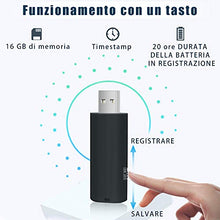 Carica l'immagine nel visualizzatore di Gallery, Mini Registratore Vocale Spia, Ricaricabile USB| 20 ore di Registrazione |...