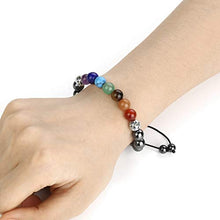 Carica l'immagine nel visualizzatore di Gallery, JSDDE - Braccialetto Elastico da Donna con 7 Chakra e Pietra Di Ematite.