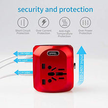 Carica l'immagine nel visualizzatore di Gallery, Milool Adattatore Universale da Viaggio con QC3.0 Quick Charge 2 Porte Rosso - Ilgrandebazar