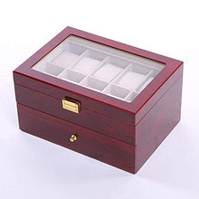 Carica l'immagine nel visualizzatore di Gallery, Feibrand Legno Scatola Porta Orologi Custodia per 20 Doppio Rosso - Ilgrandebazar