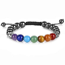 Carica l'immagine nel visualizzatore di Gallery, JSDDE - Braccialetto Elastico da Donna con 7 Chakra e Pietra Di Ematite.