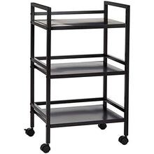Carica l'immagine nel visualizzatore di Gallery, Amazon Basics - Carrello su ruote, portaoggetti, a tre ripiani, Nero