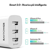 Carica l'immagine nel visualizzatore di Gallery, RAVPOWER Caricatore USB da Muro a 3 Porte (30W, 5V/6A), con Output Bianco