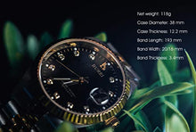 Carica l'immagine nel visualizzatore di Gallery, BUREI Orologio automatico da uomo meccanico Oro Nero - Ilgrandebazar