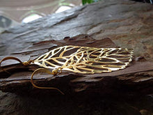 Carica l'immagine nel visualizzatore di Gallery, ✿ VINE FILIGRANA A FOGLIA LUNGA IN ORO - CINTURINI PELLE ✿ orecchini in...