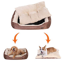 Carica l'immagine nel visualizzatore di Gallery, FEANDREA Cuccia Letto per Cani Reversibile, 85 x 65 85 x 65 x 21 cm, Marrone