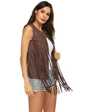 Carica l'immagine nel visualizzatore di Gallery, MAXMODA Gilet da Donna Cardigan in Nappa Hippie Senza S, Tiefes Khaki - Ilgrandebazar