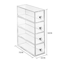 Carica l'immagine nel visualizzatore di Gallery, iDesign Porta trucchi con 4 cassetti, Mini cassettiera per make up,...