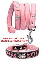 Carica l'immagine nel visualizzatore di Gallery, SLZZ Collare per Cani Imbottito in Pelle S:10.6-13'',4/5''width, Pink