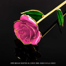 Carica l'immagine nel visualizzatore di Gallery, FORGIFTING Fiore di Vera Rosa Placcata con Oro 24K, Rose Conservate - Ilgrandebazar
