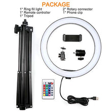 Carica l'immagine nel visualizzatore di Gallery, Powstro Lampada selfie LED da 10,2 pollici,Flash ad anello con treppiede a...