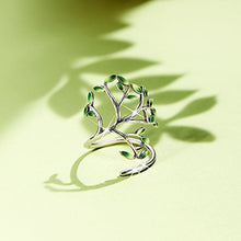 Carica l'immagine nel visualizzatore di Gallery, SHEGRACE Anello da Donna Aperto in Argento 925 a Forma di A1: Verde - Ilgrandebazar