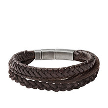 Carica l'immagine nel visualizzatore di Gallery, Fossil JF85296040 Bracciale da Uomo in Pelle/Acciaio Inossidabile - Ilgrandebazar