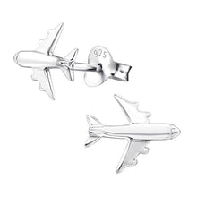 Carica l'immagine nel visualizzatore di Gallery, Katy Craig - Orecchini a lobo a forma di aeroplano in argento puro,... - Ilgrandebazar