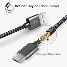 Carica l'immagine nel visualizzatore di Gallery, GERETIN Cavo Micro USB [3 Pezzi:1m,2m,2m] Grigio&amp;Nero