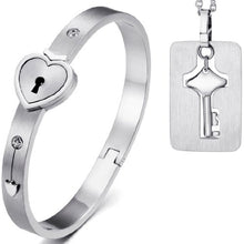 Carica l'immagine nel visualizzatore di Gallery, JewelryWe Gioielli Bracciale e Collana da Uomo Donna 2pezzi Acciaio Argento - Ilgrandebazar