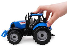 Carica l'immagine nel visualizzatore di Gallery, Trattore agricolo motorizzato con attrito 22cm x 12cm ToylandⓇ Cofano Blu