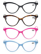 Carica l'immagine nel visualizzatore di Gallery, MODFANS Confezione da 4 Occhiali Lettura 1.0 Cat Eye +1.00, Colori Misti - Ilgrandebazar