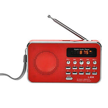 Carica l'immagine nel visualizzatore di Gallery, docooler Mini FM Radio Altoparlante Digitale Portatile da 3 W Rosso