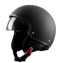 Carica l'immagine nel visualizzatore di Gallery, Westt Vintage Casco Jet Retro Moto Nero Opaco Scooter Motorino L (58cm) - Ilgrandebazar