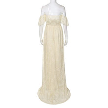Carica l'immagine nel visualizzatore di Gallery, Topgrowth Estate Donne off Spalla Tagliare Il Collo Solido Maxi M, Beige - Ilgrandebazar