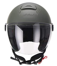 Carica l'immagine nel visualizzatore di Gallery, CGM Casco demi jet 107A FLORENCE MONO Verde opaco sagomata, L