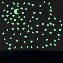 Carica l'immagine nel visualizzatore di Gallery, VORCOOL Luna Stelle Fluorescenti Luminose Soffitto Stickers Murali da Giallo